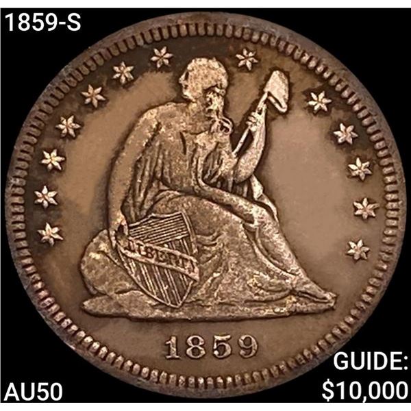 1859-S Seated Liberty Quarter CLOSELY UNCIRCULATED