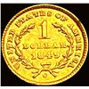 Image 2 : 1849-C Closed Wreath Rare Gold Dollar CHOICE BU+