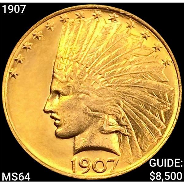 1907 $10 Gold Eagle CHOICE BU