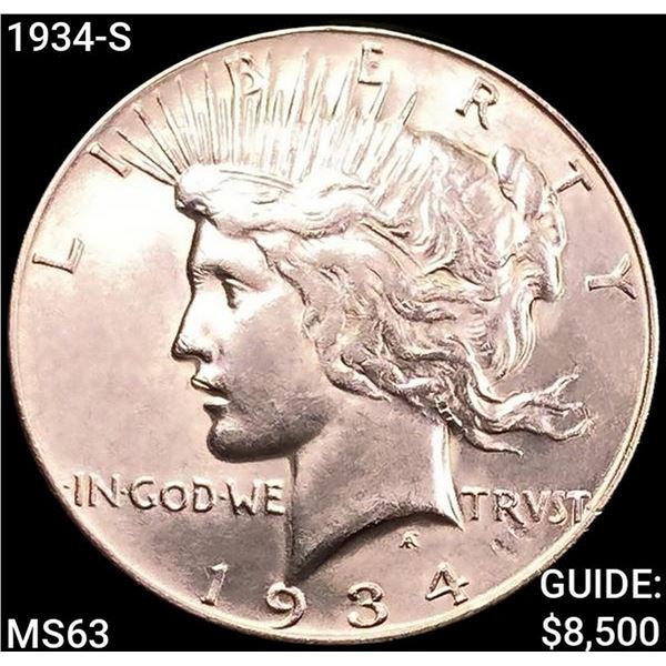 1934-S Silver Peace Dollar CHOICE BU