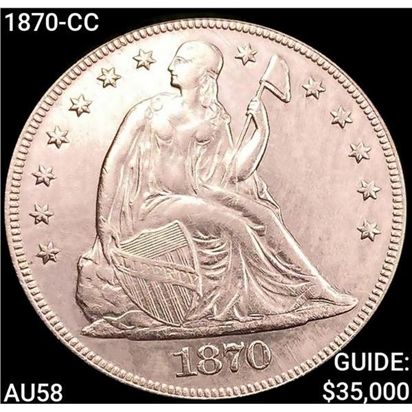 1870-CC Seated Liberty Dollar CHOICE AU