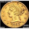 Image 1 : 1853-D Large D $5 Gold Half Eagle UNCIRCULATED
