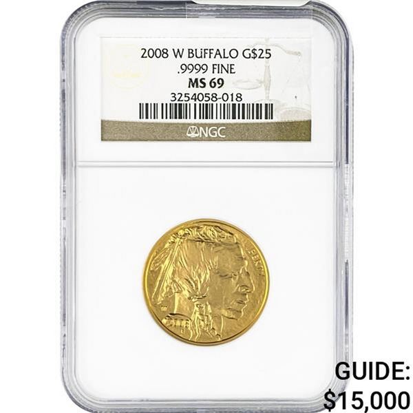 2008-W 1/2oz $25 Gold Buffalo NGC MS69