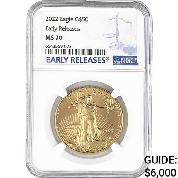 2022 1oz $50 Gold Eagle NGC MS70