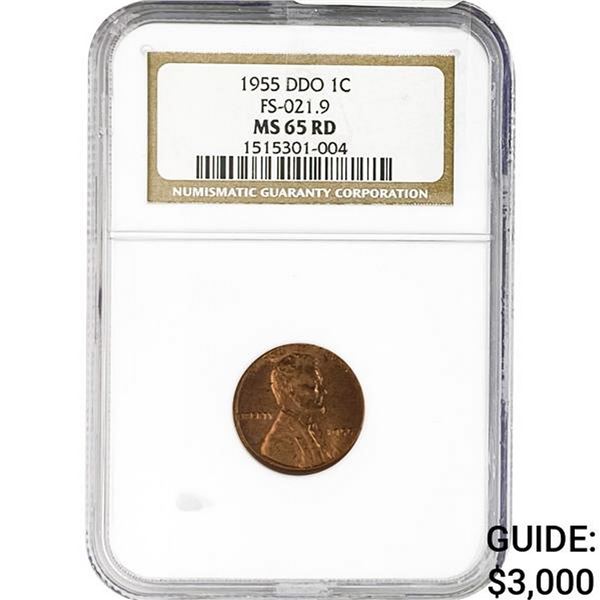 1955 Wheat Cent NGC MS65 RD DDO FS-021.9