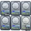 Image 2 : [6]2021 Silver Morgan/Peace Dollar Set NGC MS70