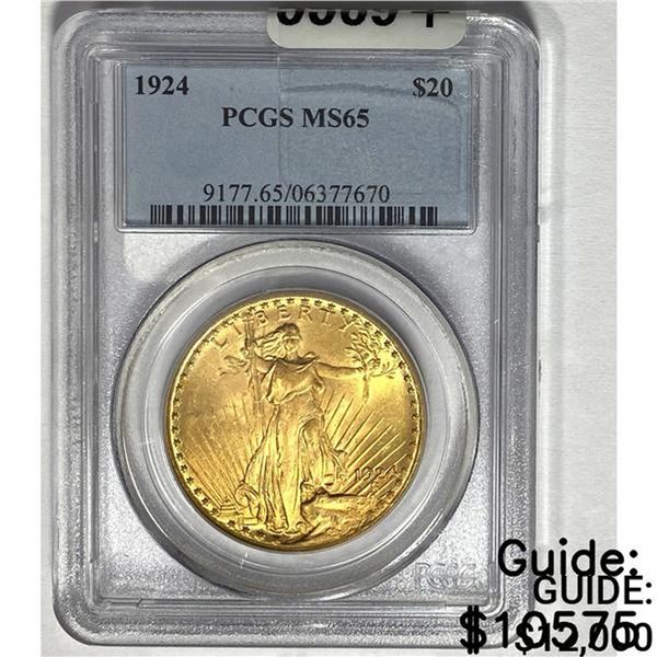 1924 $20 Gold Double Eagle PCGS MS65