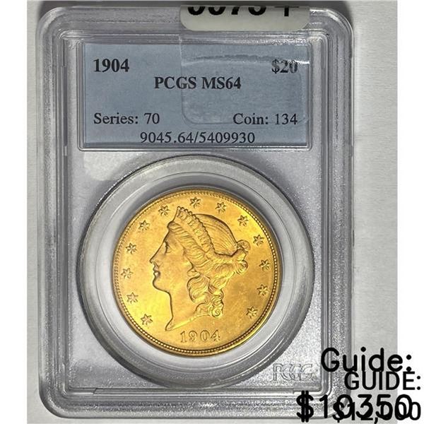 1904 $20 Gold Double Eagle PCGS MS64