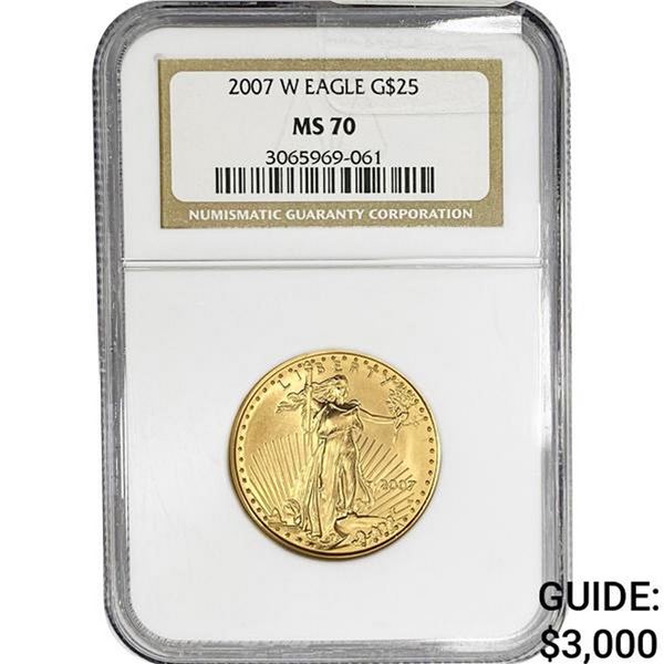 2007-W $25 American Gold Eagle 1/2 OZ NGC MS70