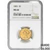 Image 1 : 1883 $5 Gold Half Eagle NGC MS60