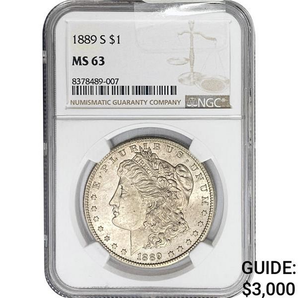 1889-S $10 Gold Eagle NGC MS63