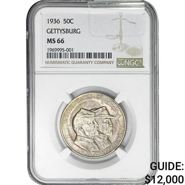 1936 Gettysburg Half Dollar NGC MS66