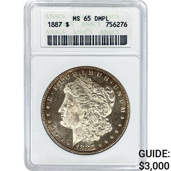 1887 Morgan Silver Dollar ANACS MS65 DMPL