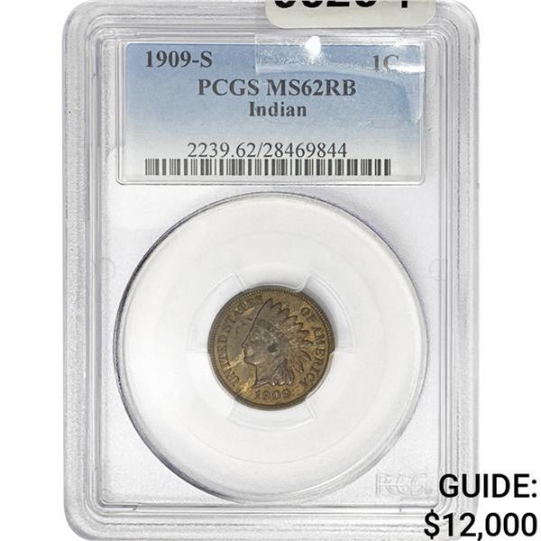 1909-S Indian Head Cent PCGS MS62 RB