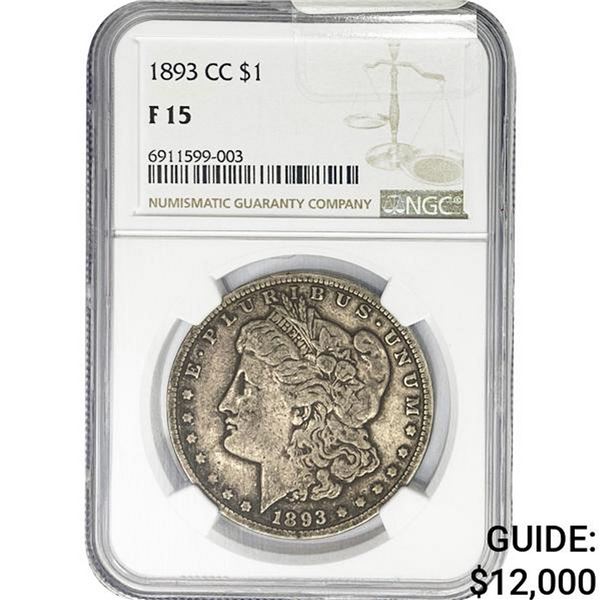 1893-CC Morgan Silver Dollar NGC F15