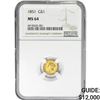 Image 1 : 1851 Rare Gold Dollar NGC MS64