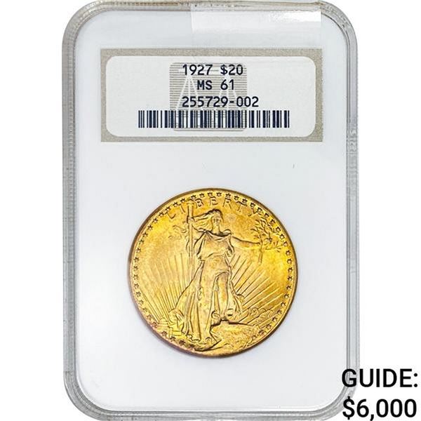 1927 $20 Gold Double Eagle NGC MS61