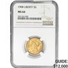 Image 1 : 1908 $5 Gold Half Eagle NGC MS64