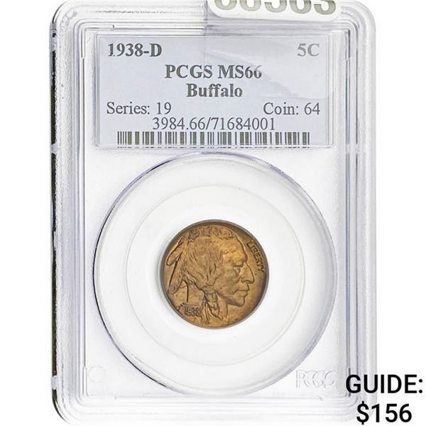 1938-D 5C Buffalo PCGS MS66