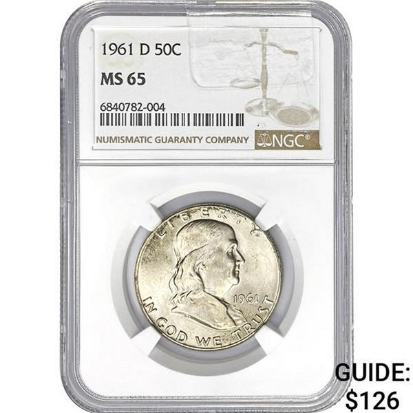 1961-D 50C NGC MS65