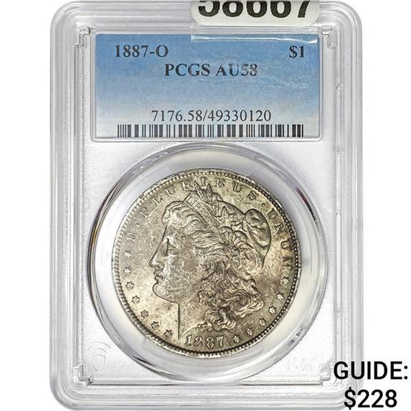 1887-O $1 PCGS AU58