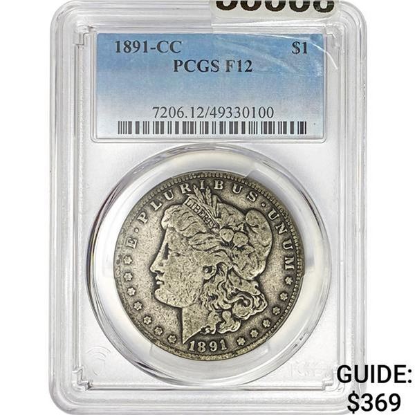 1891-CC Morgan Dollar PCGS F12