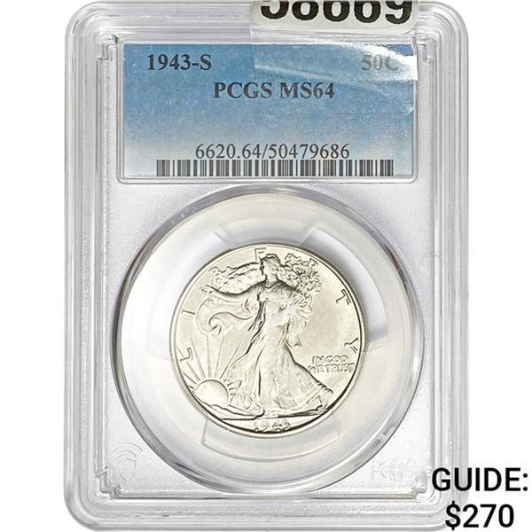 1943-S 50C PCGS MS64