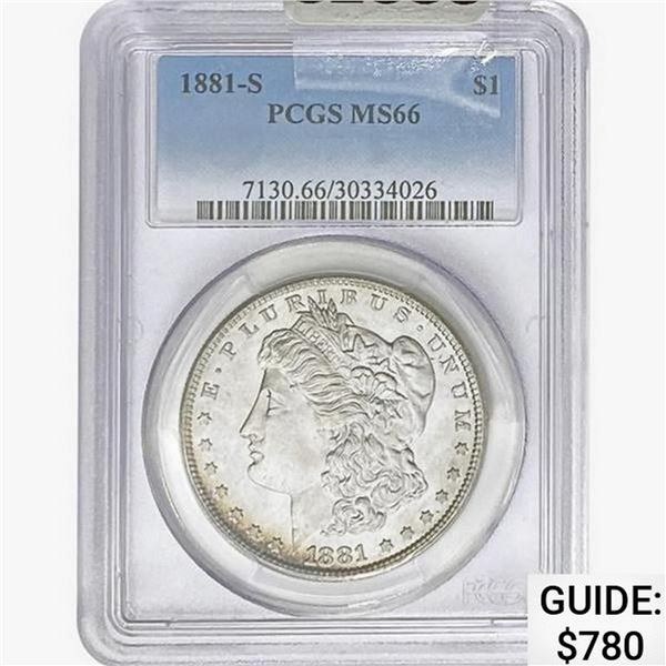 1881-S Morgan Silver Dollar PCGS MS66
