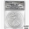 2014-S Silver Eagle ANACS MS70