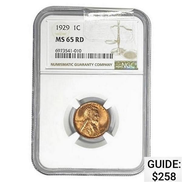 1929 Wheat Cent NGC MS65 RD