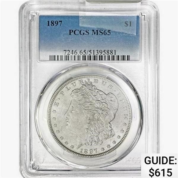 1897 Morgan Silver Dollar PCGS MS65