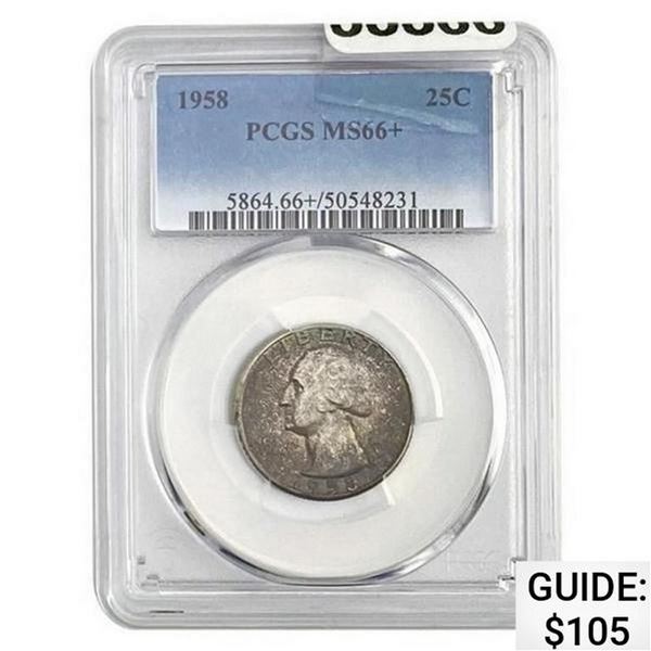 1958 Washington Silver Quarter PCGS MS66+