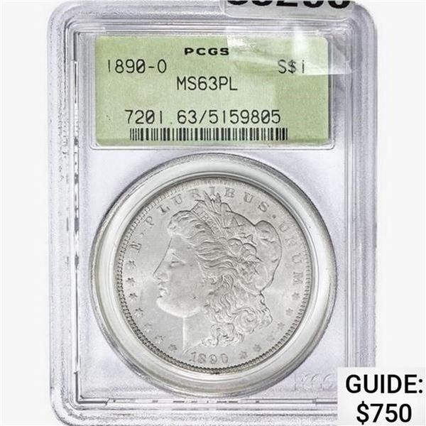 1890-O Morgan Silver Dollar PCGS MS63 PL