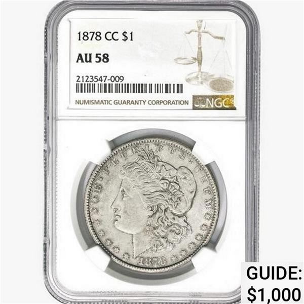1878-CC Morgan Silver Dollar NGC AU58