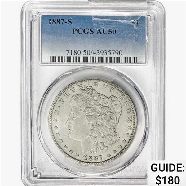 1887-S Morgan Silver Dollar PCGS AU50