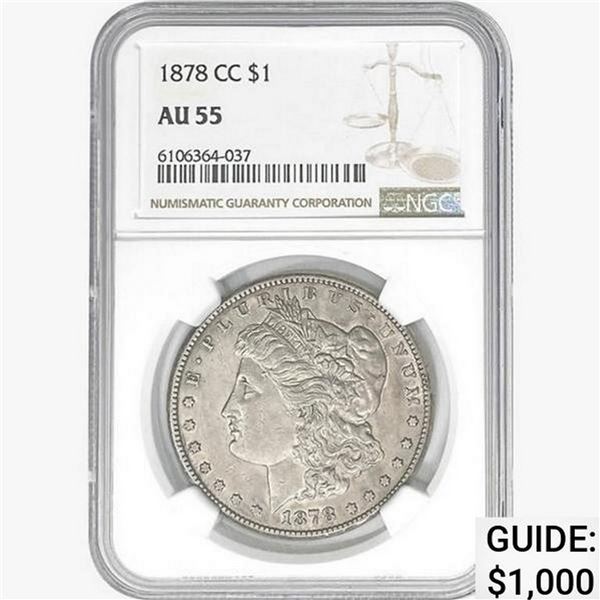 1878-CC Morgan Silver Dollar NGC AU55