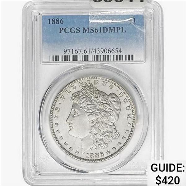 1886 Morgan Silver Dollar PCGS MS61 DMPL