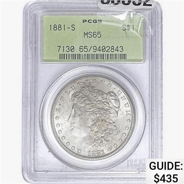 1881-S Morgan Silver Dollar PCGS MS65