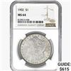 Image 1 : 1902 Morgan Silver Dollar NGC MS64