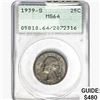 1939-S Washington Silver Quarter PCGS MS64