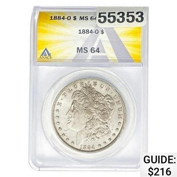 1884-O Morgan Silver Dollar ANACS MS64