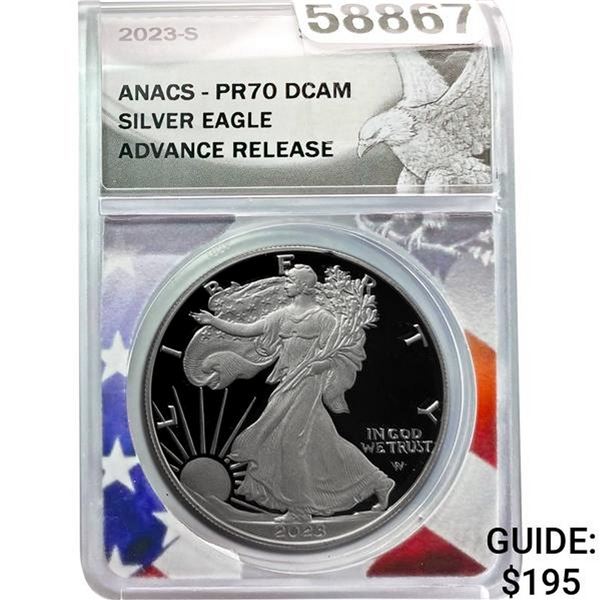 2023-S Silver Eagle ANACS PR70 DCAM