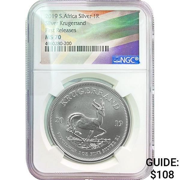 2019 South Africa Silver 1R NGC MS70
