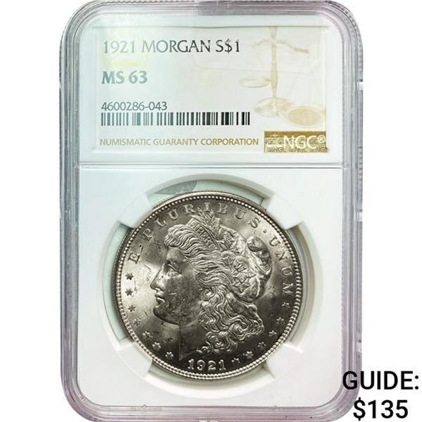 1921 Morgan $1 NGC MS63