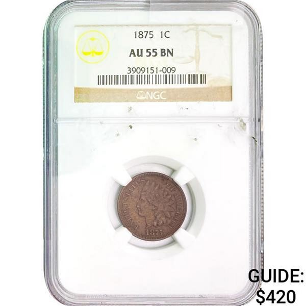 1875 1C NGC AU55 BN