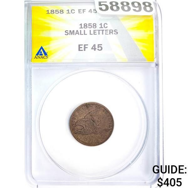 1858 1C Small Letters ANACS EF45