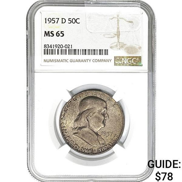 1957-D 50C NGC MS65