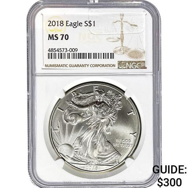2018 American Silver Eagle NGC MS70
