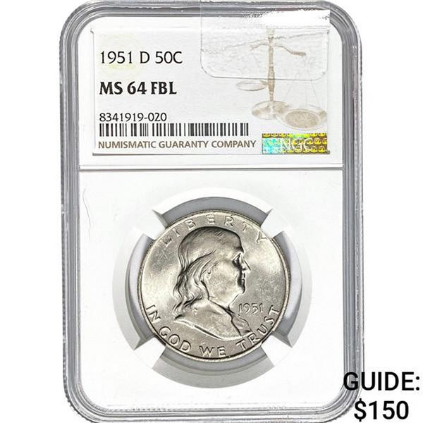 1951 D 50C NGC MS64 FBL