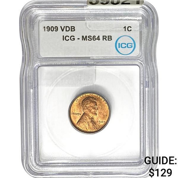 1909 VDB 1C ICG MS64 RB